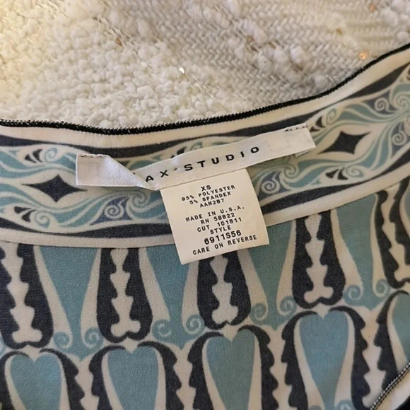 Max Studio blue‎ patterned midi dress - Picture 4 of 4